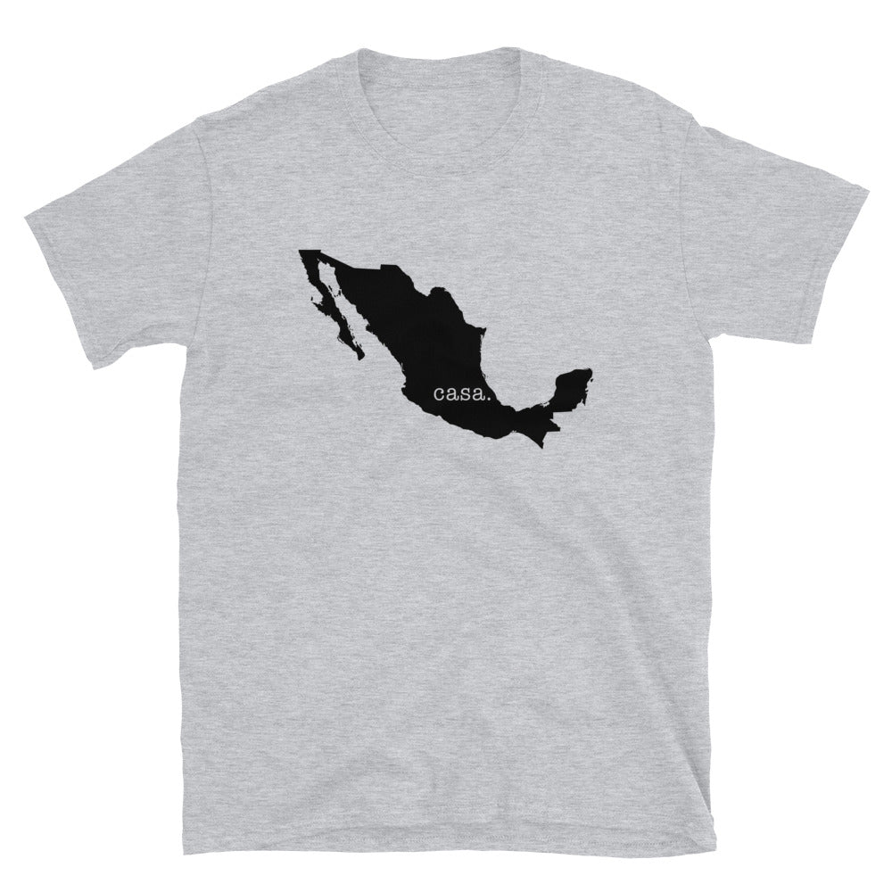 Camiseta unissex com mapa preto do país do México