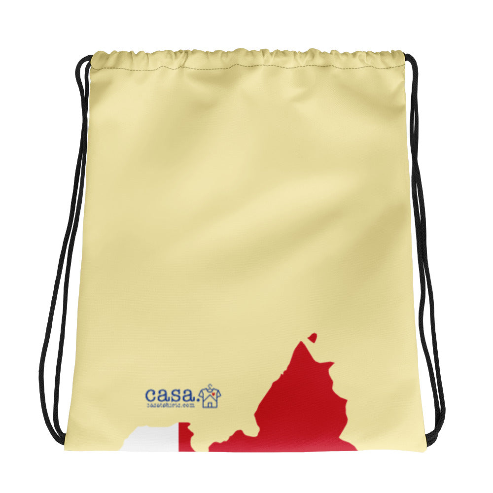 Dominican Republic Map Drawstring Bag
