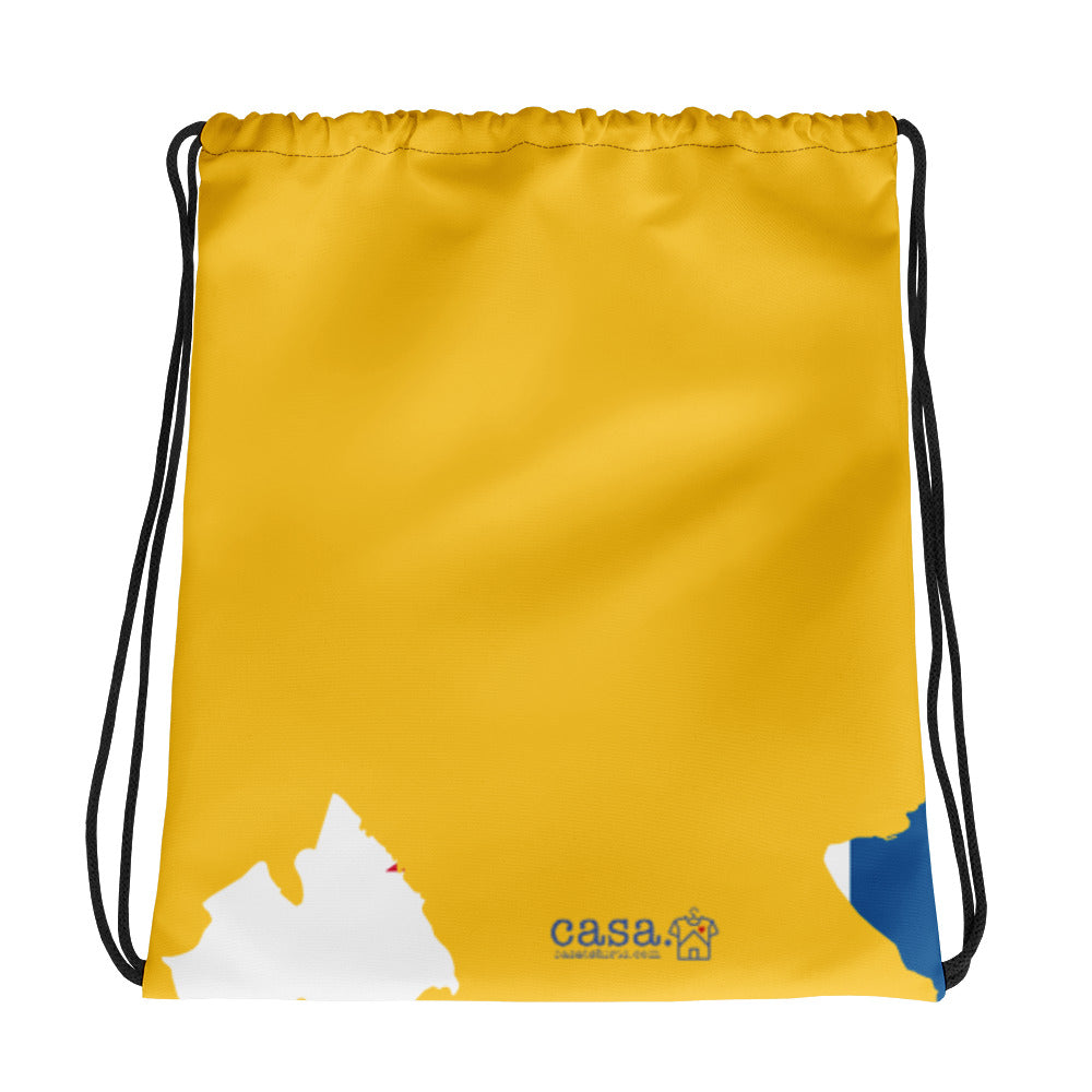 Panama Map Drawstring Bag