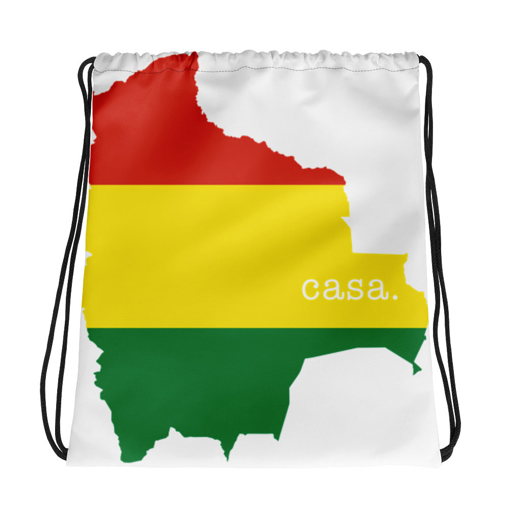 Bolsa con cordón con el mapa de Bolivia