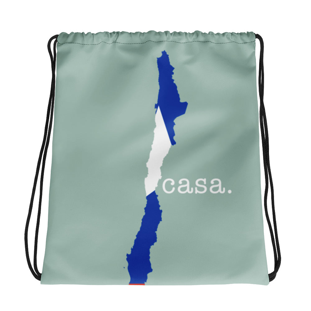 Chile Map Drawstring Bag