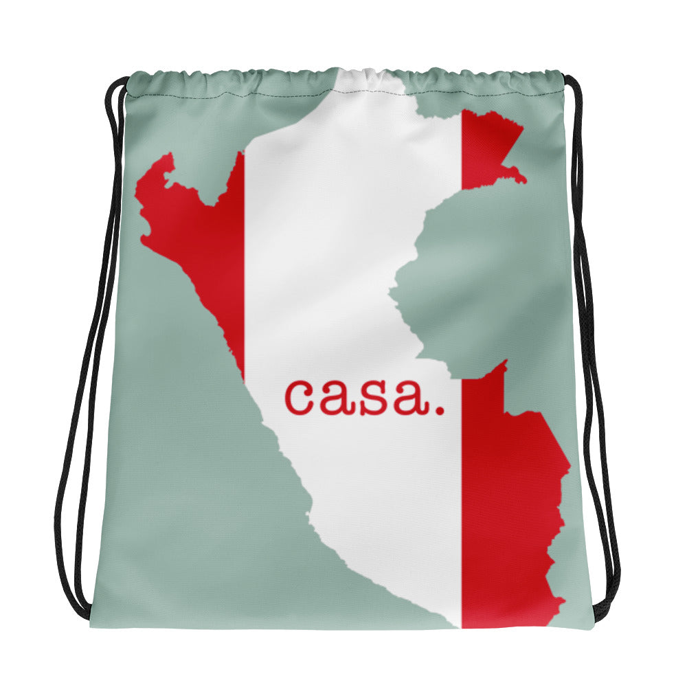 Peru Map Drawstring Bag