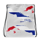 Cuba Map Drawstring Bag