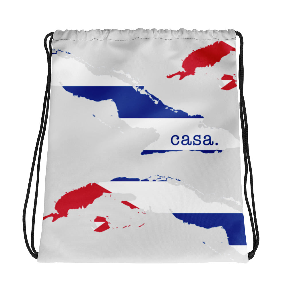 Cuba Map Drawstring Bag