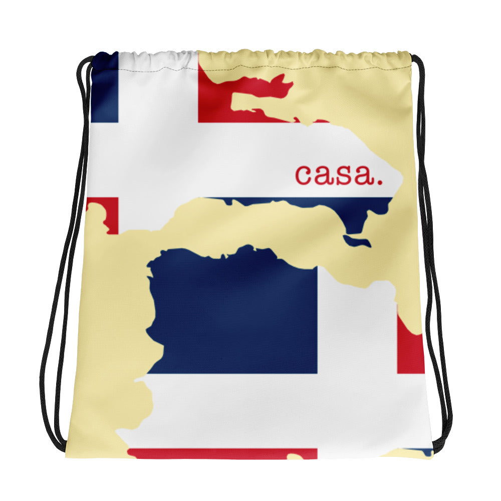 Dominican Republic Map Drawstring Bag