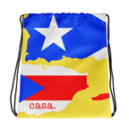 Puerto Rico Map Drawstring Bag