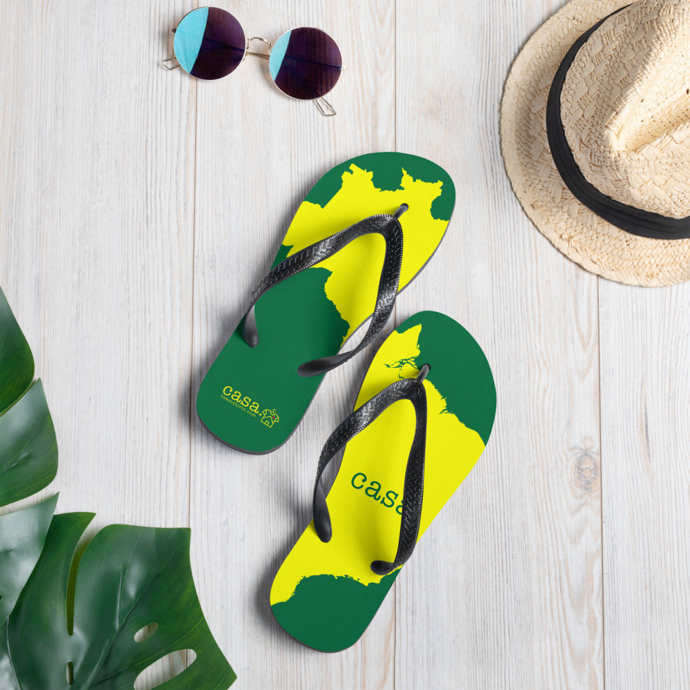 Brazil Map Flip-Flops
