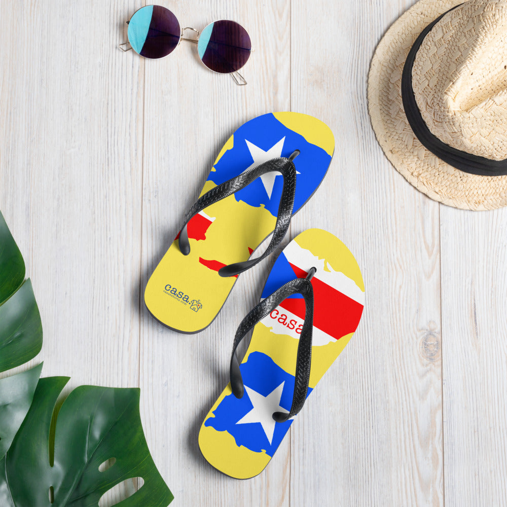 Puerto Rico Map Flip-Flops