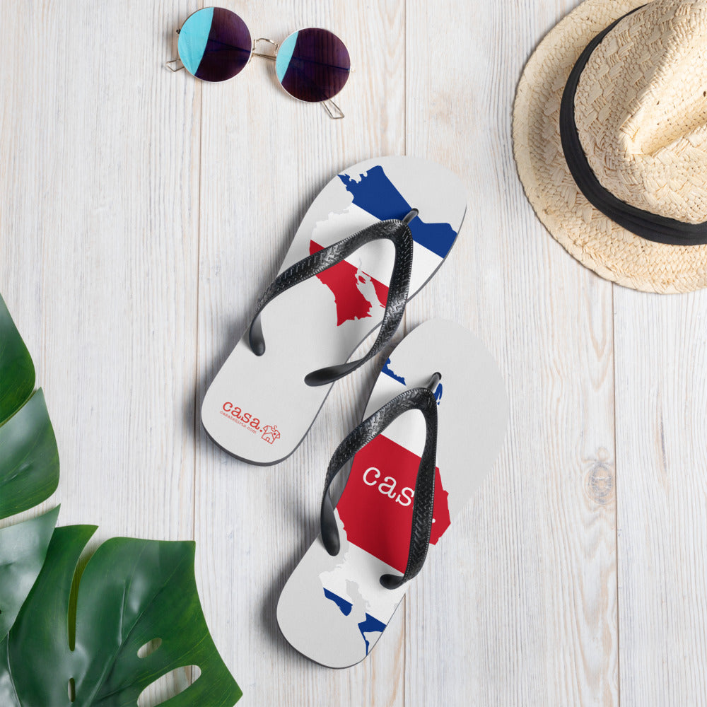 Costa Rica Map Flip-Flops