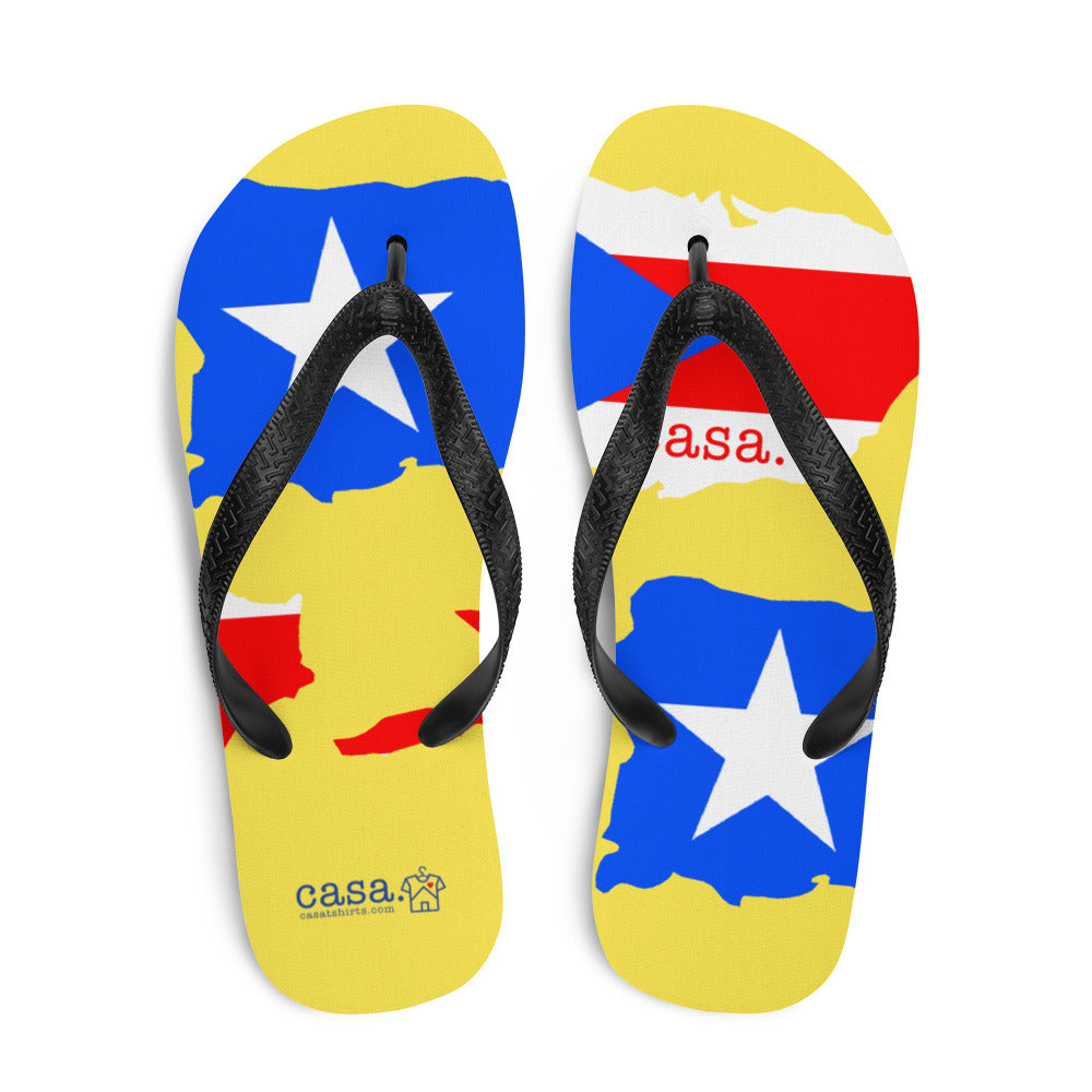 Puerto Rico Map Flip-Flops