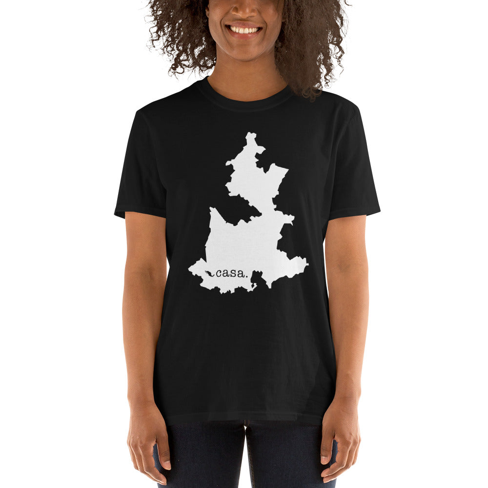 Puebla Mexico White Map Unisex T-Shirt