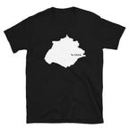 Camiseta unisex con el mapa blanco de Aguascalientes, México