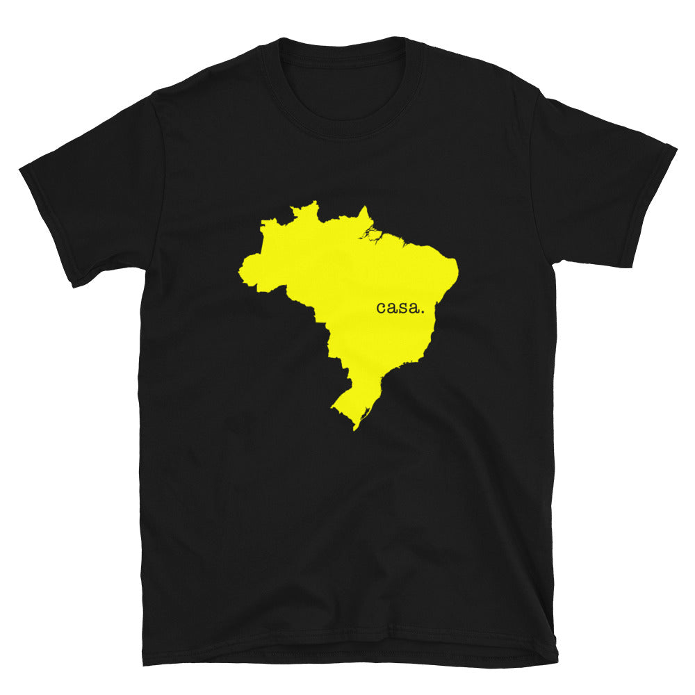 Camiseta unisex con el mapa amarillo de Brasil