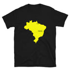 Camiseta unisex con el mapa amarillo de Brasil