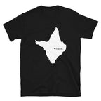 Camiseta unisex con el mapa blanco de Amapá, Brasil