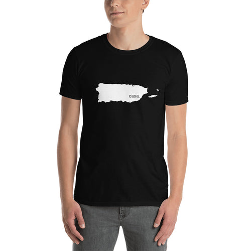 Camiseta unisex con mapa blanco de Puerto Rico