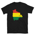 Camiseta unissex com o mapa da bandeira da Bolívia
