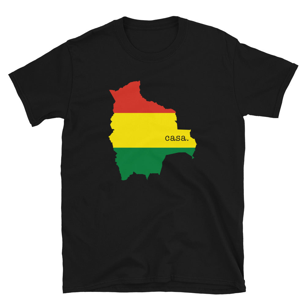 Camiseta unisex con mapa y bandera de Bolivia