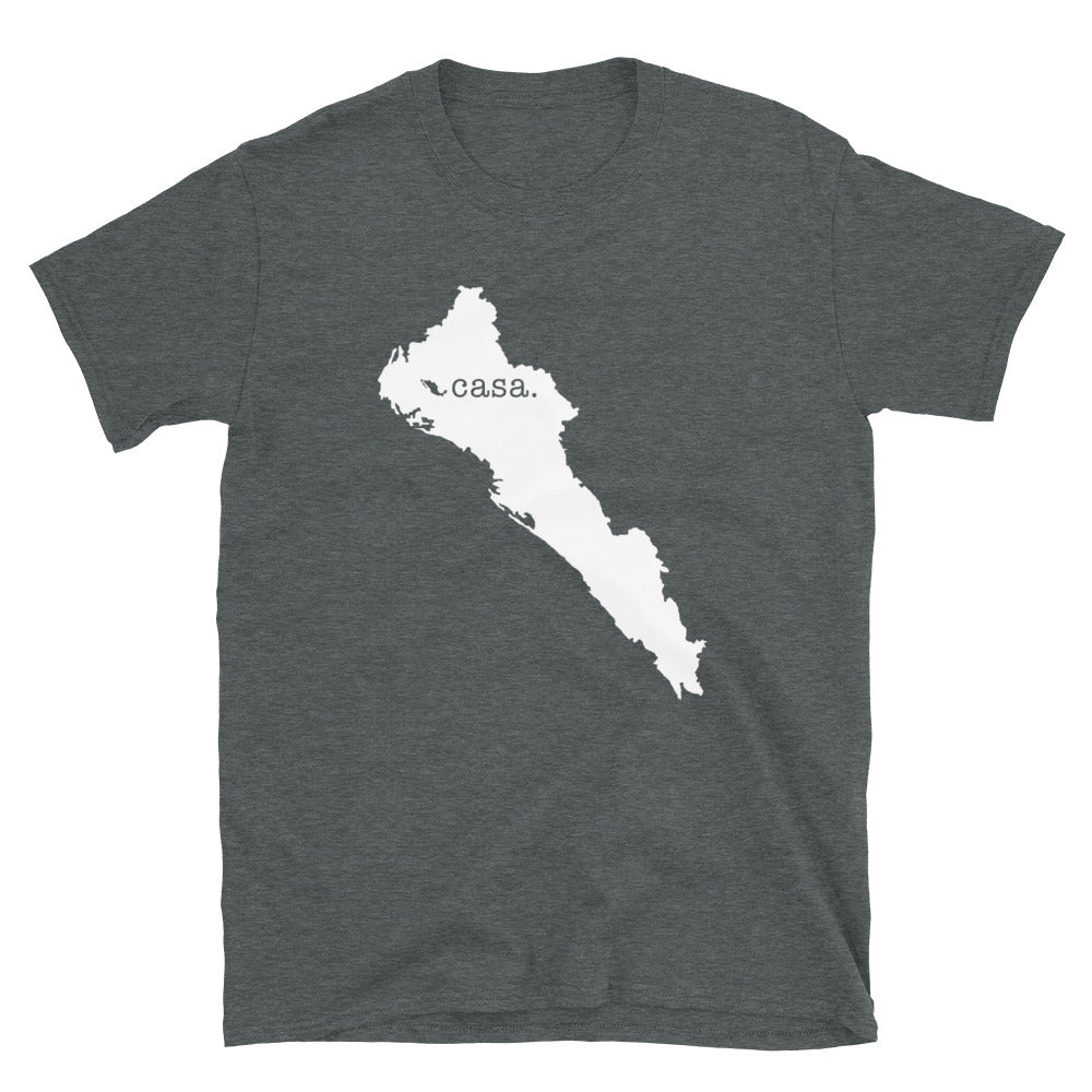 Sinaloa Mexico White Map Unisex T-Shirt