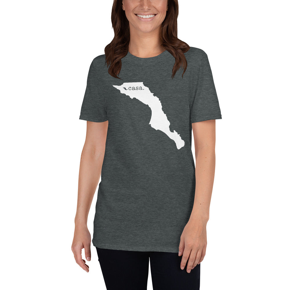 Baja California Sur Mexico White Map Unisex T-Shirt