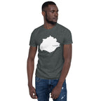 Camiseta unisex con el mapa blanco de Aguascalientes, México