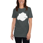 Camiseta unisex con el mapa blanco de Aguascalientes, México
