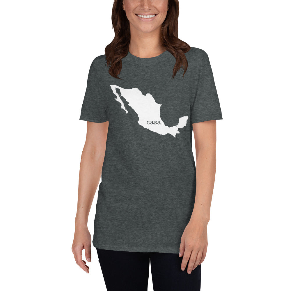 Camiseta unisex con el mapa blanco de México