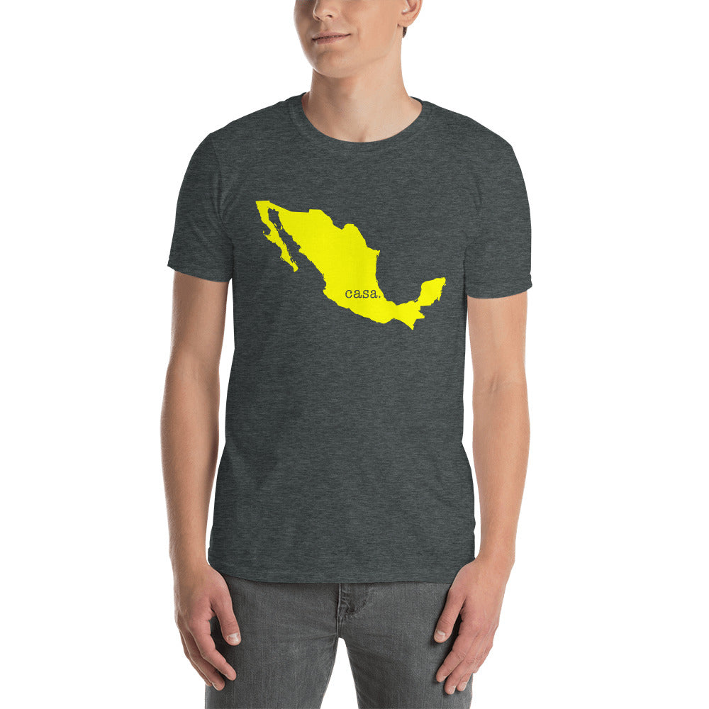 Camiseta unisex con el mapa amarillo de México