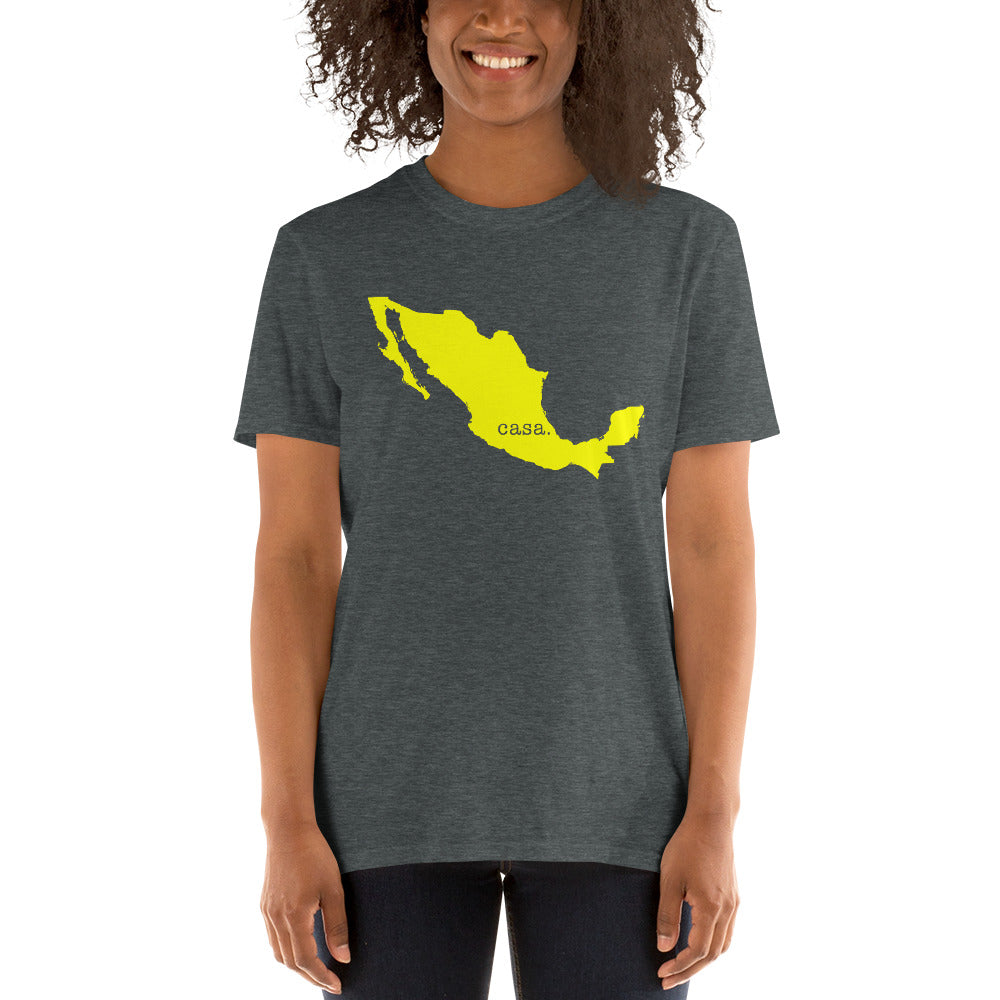 Camiseta unisex con el mapa amarillo de México
