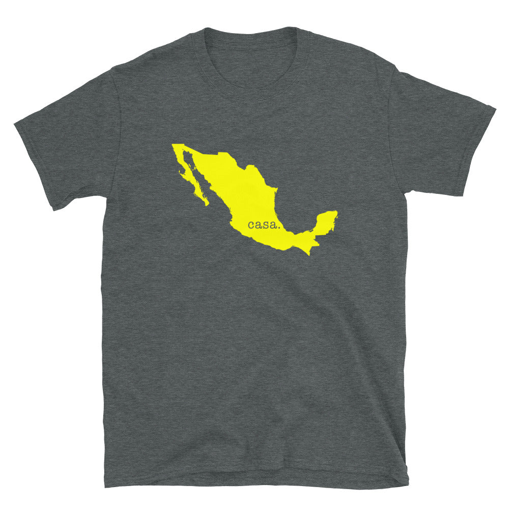 Camiseta unisex con el mapa amarillo de México