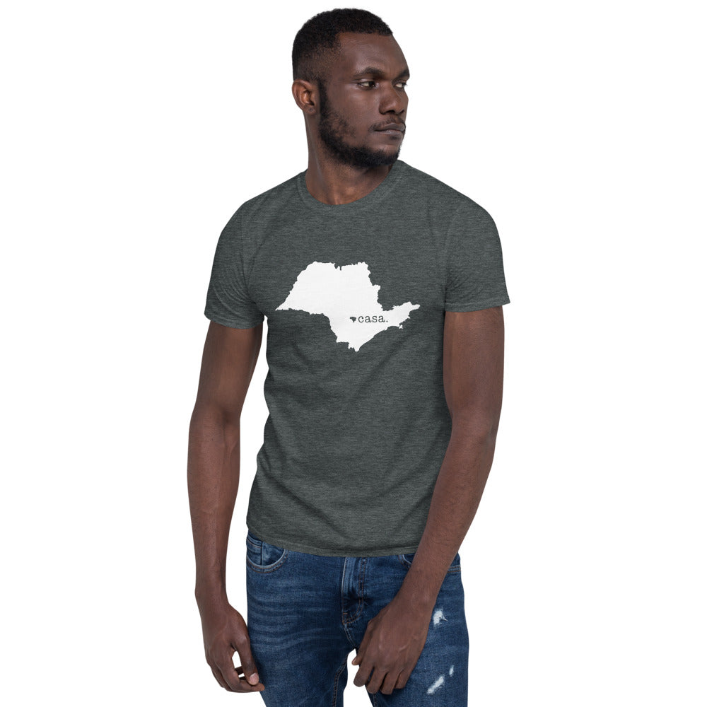 São Paulo Brazil White Map Unisex T-Shirt