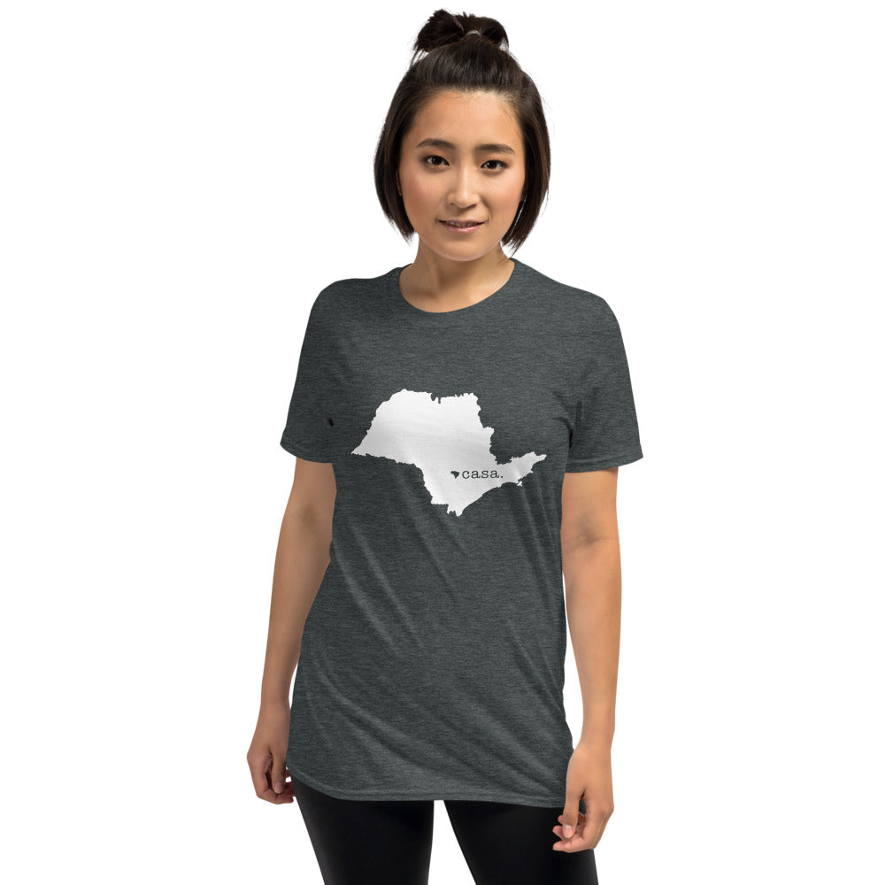 São Paulo Brazil White Map Unisex T-Shirt