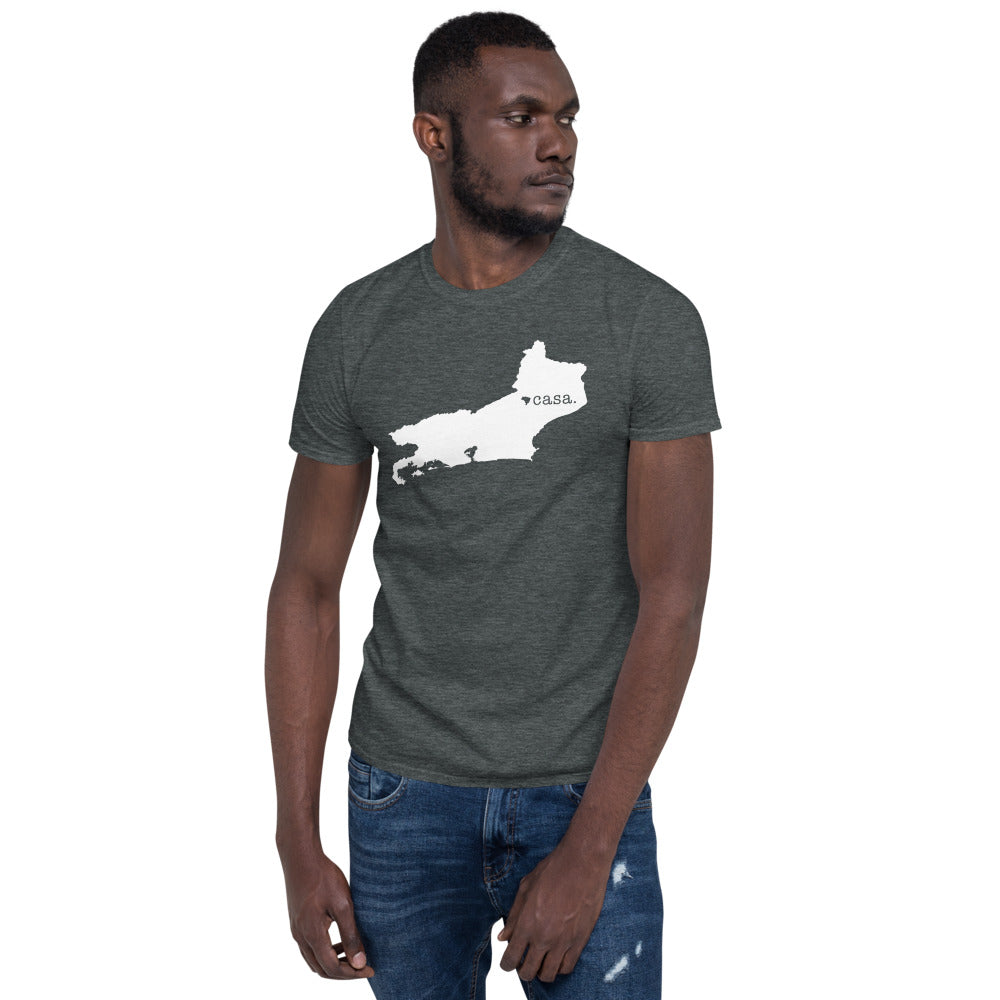 Rio De Janeiro Brazil White Map Unisex T-Shirt