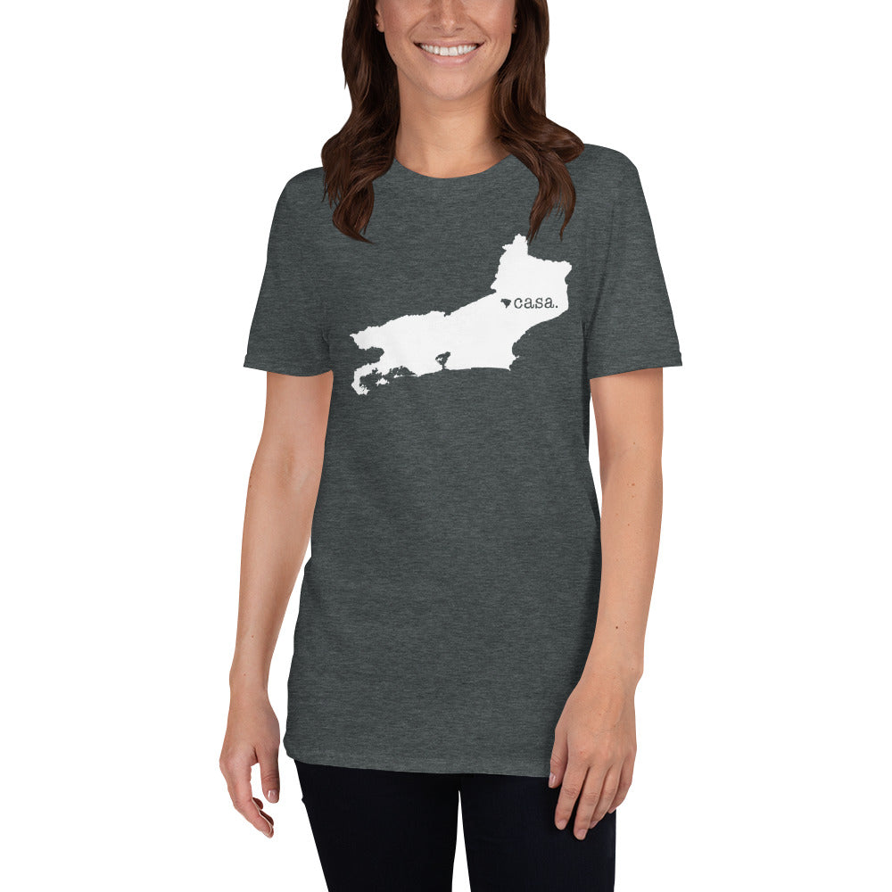 Rio De Janeiro Brazil White Map Unisex T-Shirt