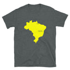 Camiseta unisex con el mapa amarillo de Brasil