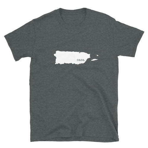 Camiseta unisex con mapa blanco de Puerto Rico