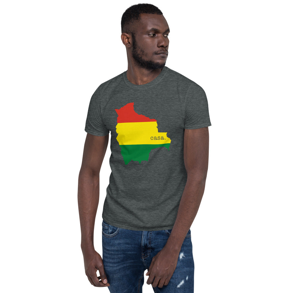 Camiseta unisex con mapa y bandera de Bolivia