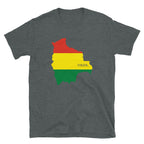 Camiseta unissex com o mapa da bandeira da Bolívia