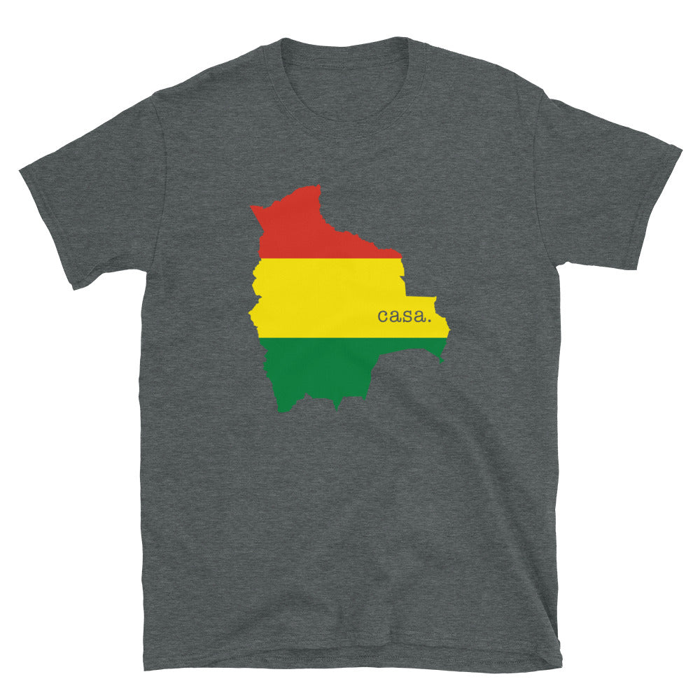 Camiseta unisex con mapa y bandera de Bolivia