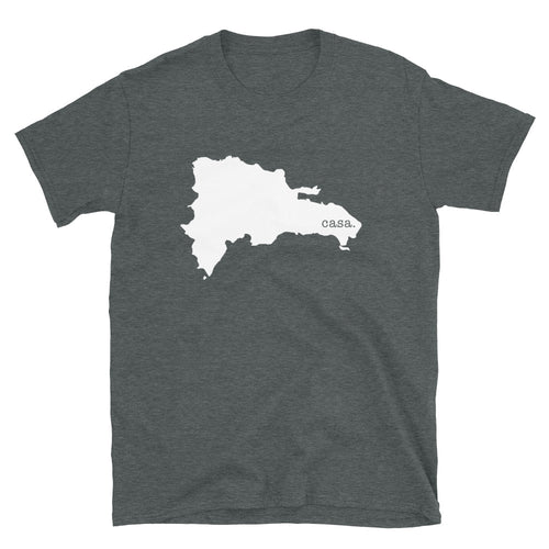 Camiseta unisex con mapa blanco de República Dominicana