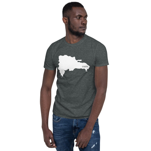 Camiseta unisex con mapa blanco de República Dominicana