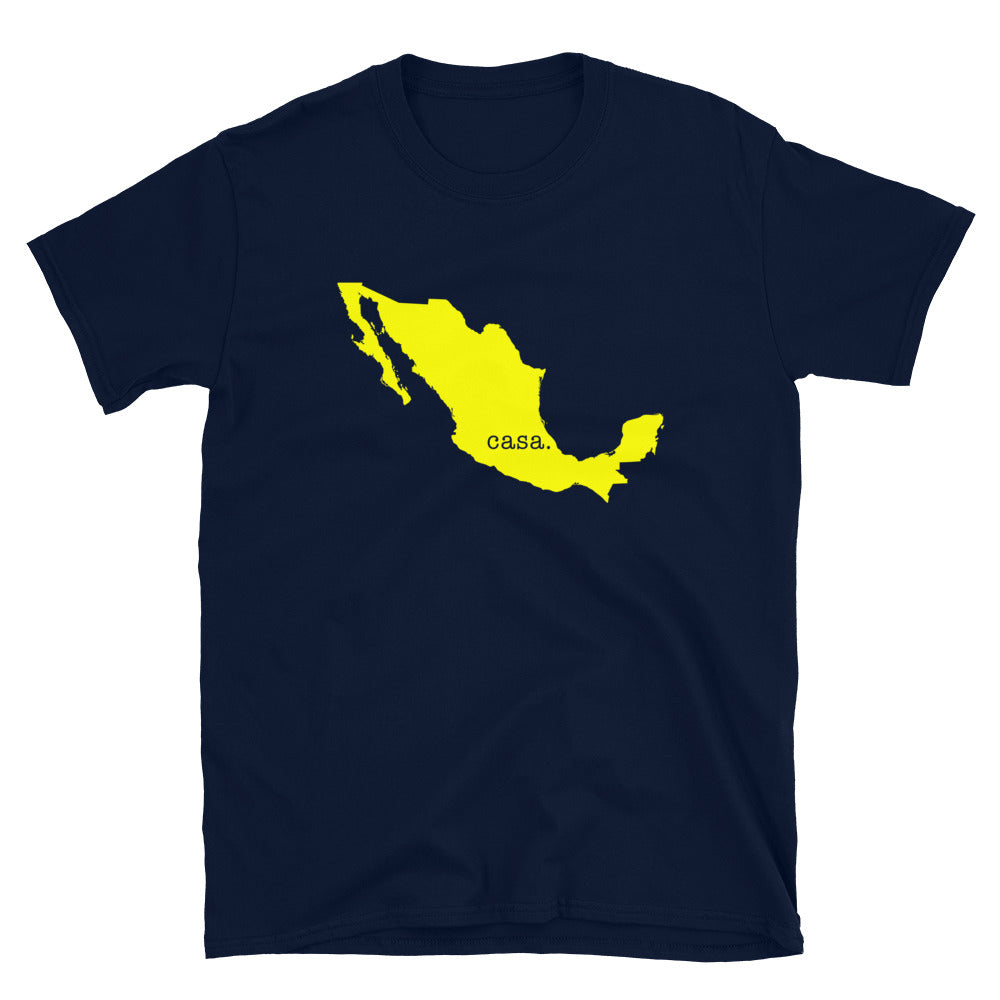 Camiseta unisex con el mapa amarillo de México