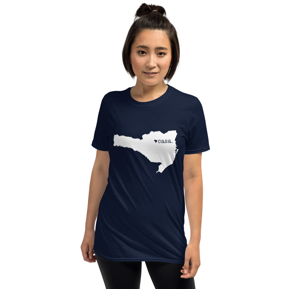 Santa Catarina Brazil White Map Unisex T-Shirt