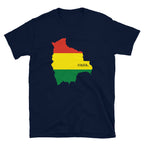 Camiseta unissex com o mapa da bandeira da Bolívia