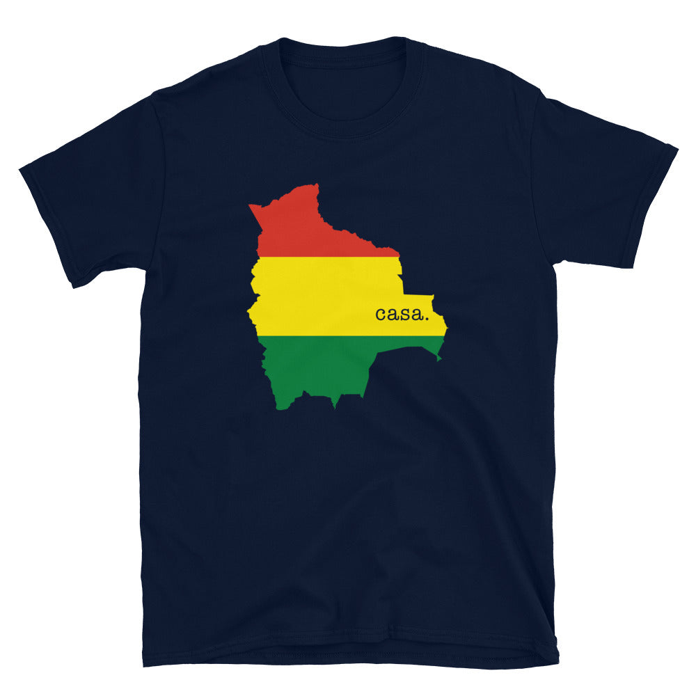 Camiseta unisex con mapa y bandera de Bolivia