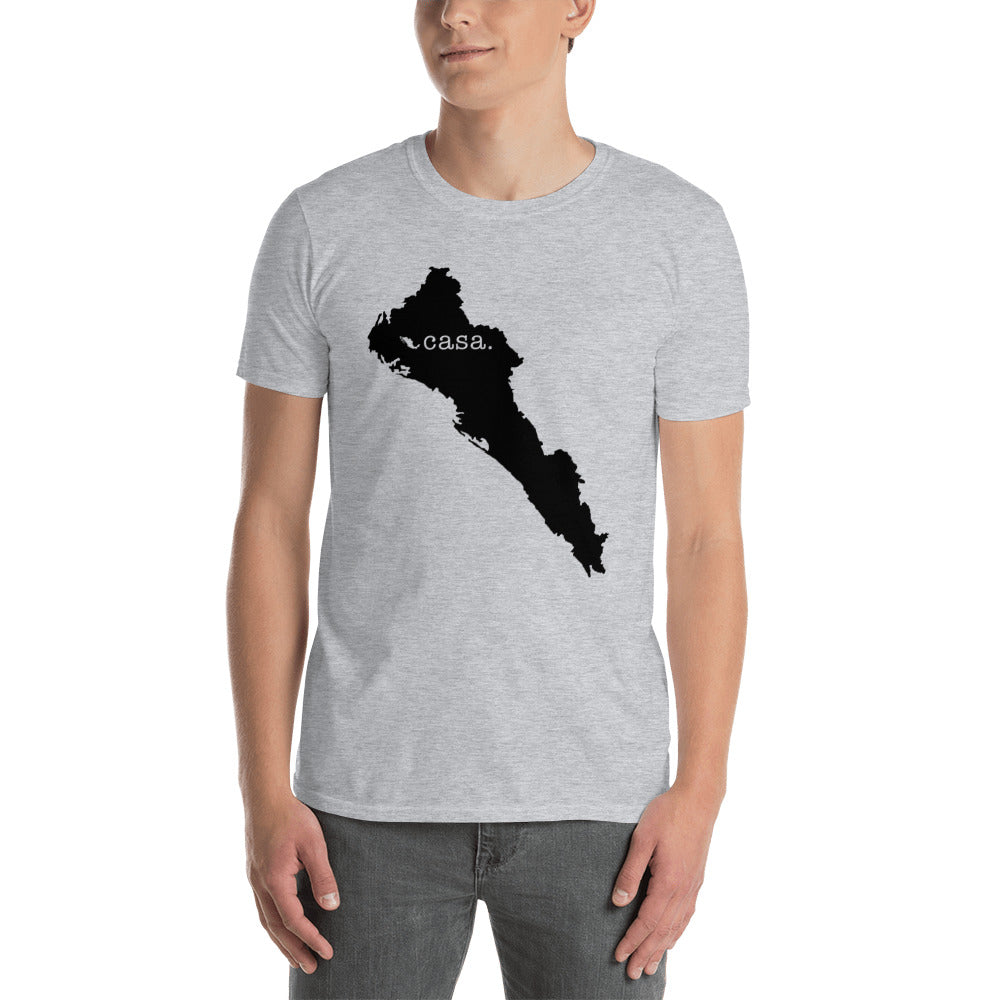 Sinaloa Mexico Black Map Unisex T-Shirt
