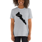 Camiseta unissex com mapa preto do México Sinaloa
