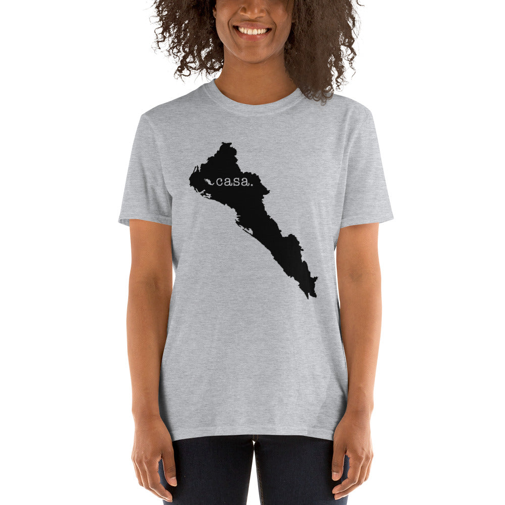 Sinaloa Mexico Black Map Unisex T-Shirt