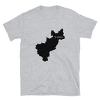 Camiseta unissex com o mapa preto do México de Queretaro