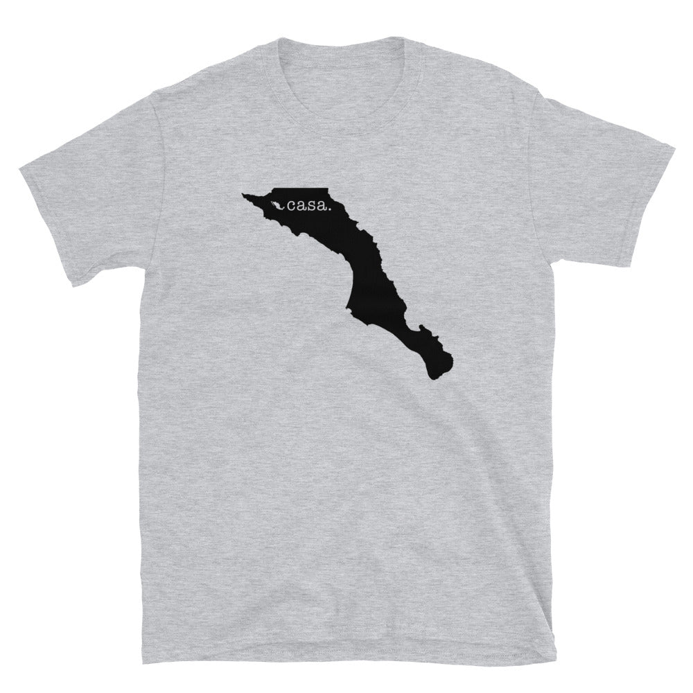 Baja California Sur Mexico Black Map Unisex T-Shirt